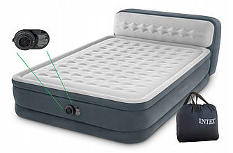 Intex 64448 (236 x 152 x 86 (46 см) Надувне ліжко з наголов'ям (замін Intex 64460)