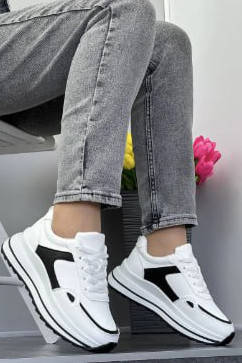 Кросівки жіночі білого кольору на шнурівці 178391T Безкоштовна доставка
