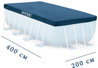Intex 28037 (Довжина 400 x Ширина 200 см) Тент для прямокутного басейну