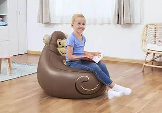 Bestway 75116-monkey (72 x 72 x 64 см) Надувне крісло, коричневе