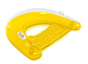 Intex 58859-yellow (Довжина 152 x Ширина 99 см) Надувне крісло для плавання. Золотисте