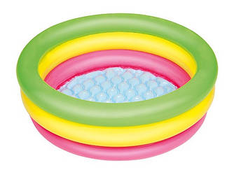 Bestway 51128 (Діаметр 70 x Висота 24 см) Надувний дитячий басейн із надувним дном