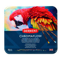 Карандаши цветные Derwent Chromaflow 72 цв. в металлическом пенале (5028252627535)