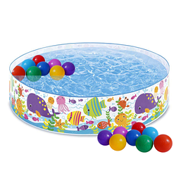 Intex 56452int (Діаметр 183 x Висота 38 см) Каркасний дитячий басейн Океан із кульками