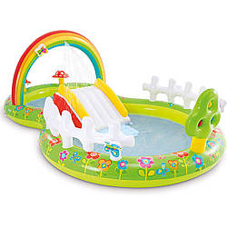 Intex 57154 (290 x 180 x 104 см) Дитячий надувний центр басейн із гіркою Мой Сад