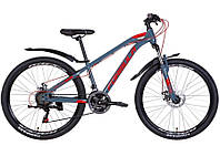 Велосипед ST 26« Formula DAKAR AM DD FR рама-14» серо-красный (матовый) с крылом Pl 2024