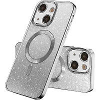 TPU чехол Delight case with MagSafe с защитными линзами на камеру для Apple iPhone 15 (6.1") Серый / Gray