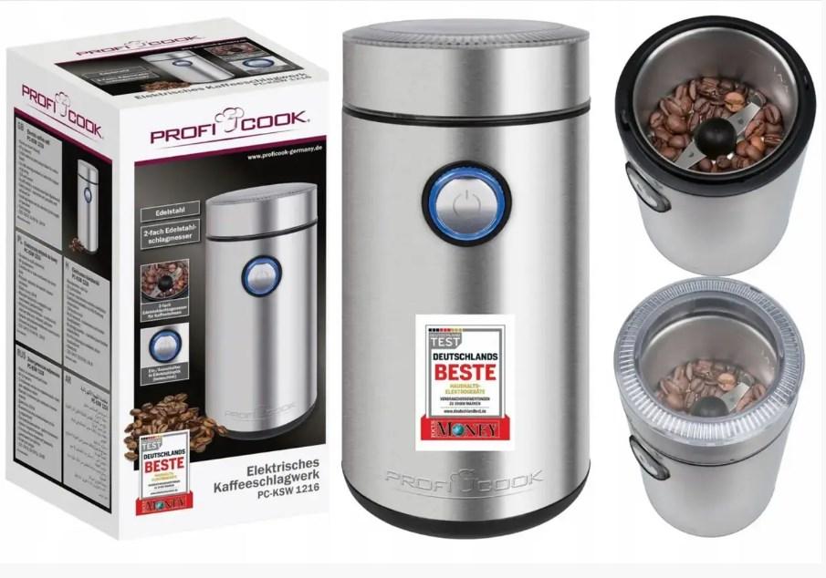 Кавомолка металева електрична з регулюванням ступеня помелу 150 Вт Profi Cook Подрібнювач кави, фото 1