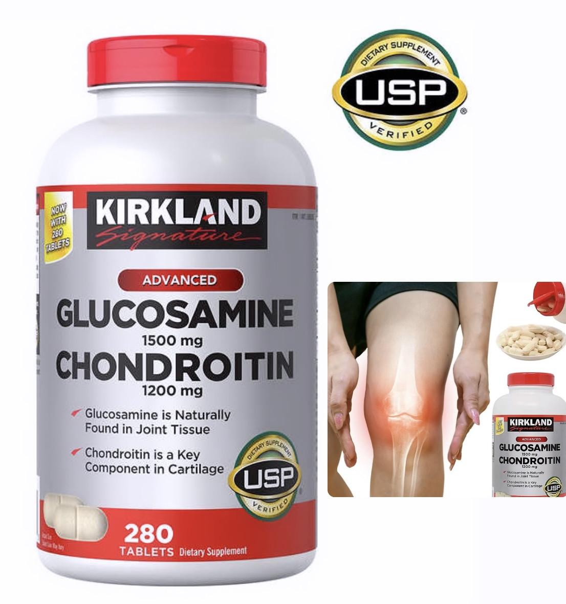 Хондропротектор Kirkland Signature Glucosamine & Chondroitin (280 шт ...