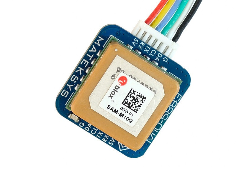 GPS модуль для дрона Matek Systems M10Q-5883 GNSS, 20X20X12.4mm, 8 грам, компас QMC5883