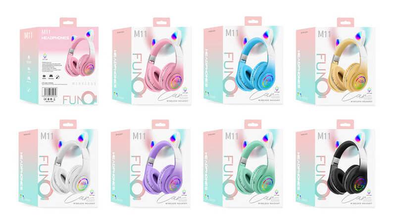 Навушники C 64092 (60) 7 кольорів, bluetooth, підсвічування, карта пам’яті, AUX-кабель, мікрофон, акум. 400