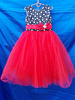 Детское платье в горох с пышной юбкой, 5-6 лет