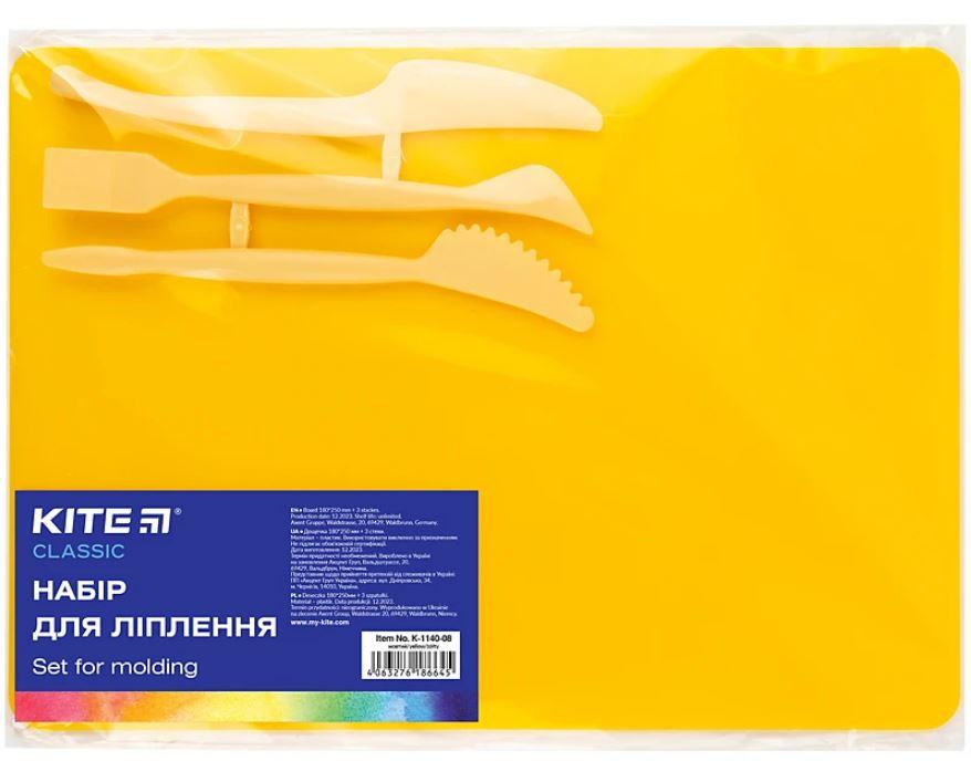 Дошка для пластиліну 180х250мм+3 стека, жовт.