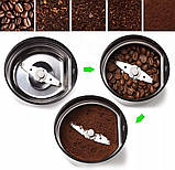 Багатофункціональна електрична кавомолка (подрібнювач спецій) з регулюванням помелу 2 в 1 Profi Cook, фото 8