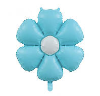 Фольгированный воздушный шар цветок Ромашка голубая, 71х71 см