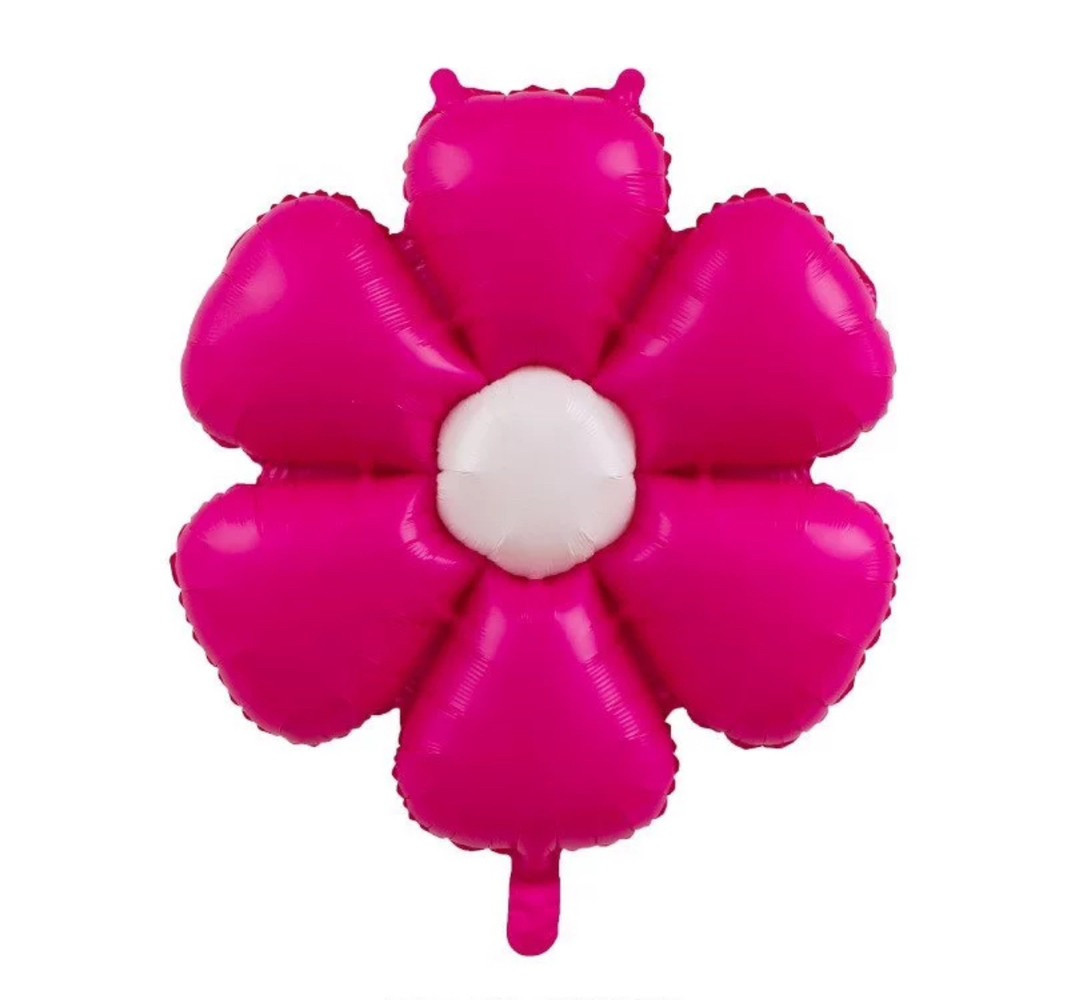 Фольгована повітряна куля квітка Ромашка фуксія, 71х71 см