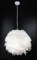 Люстра подвесная с перьями на 1 лампочку 25998 Белый 40-120х45х45 см. g