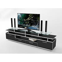 Тумба для ТВ Comfy Home Cinema черный белая кромка KA, код: 6453015