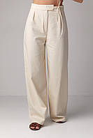 Женские классические брюки в елочку - бежевый цвет, M (есть размеры)