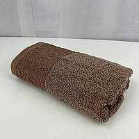 Полотенце для лица махровое Febo Vip Cotton Botan Турция 6397 коричневое 50х90 см g