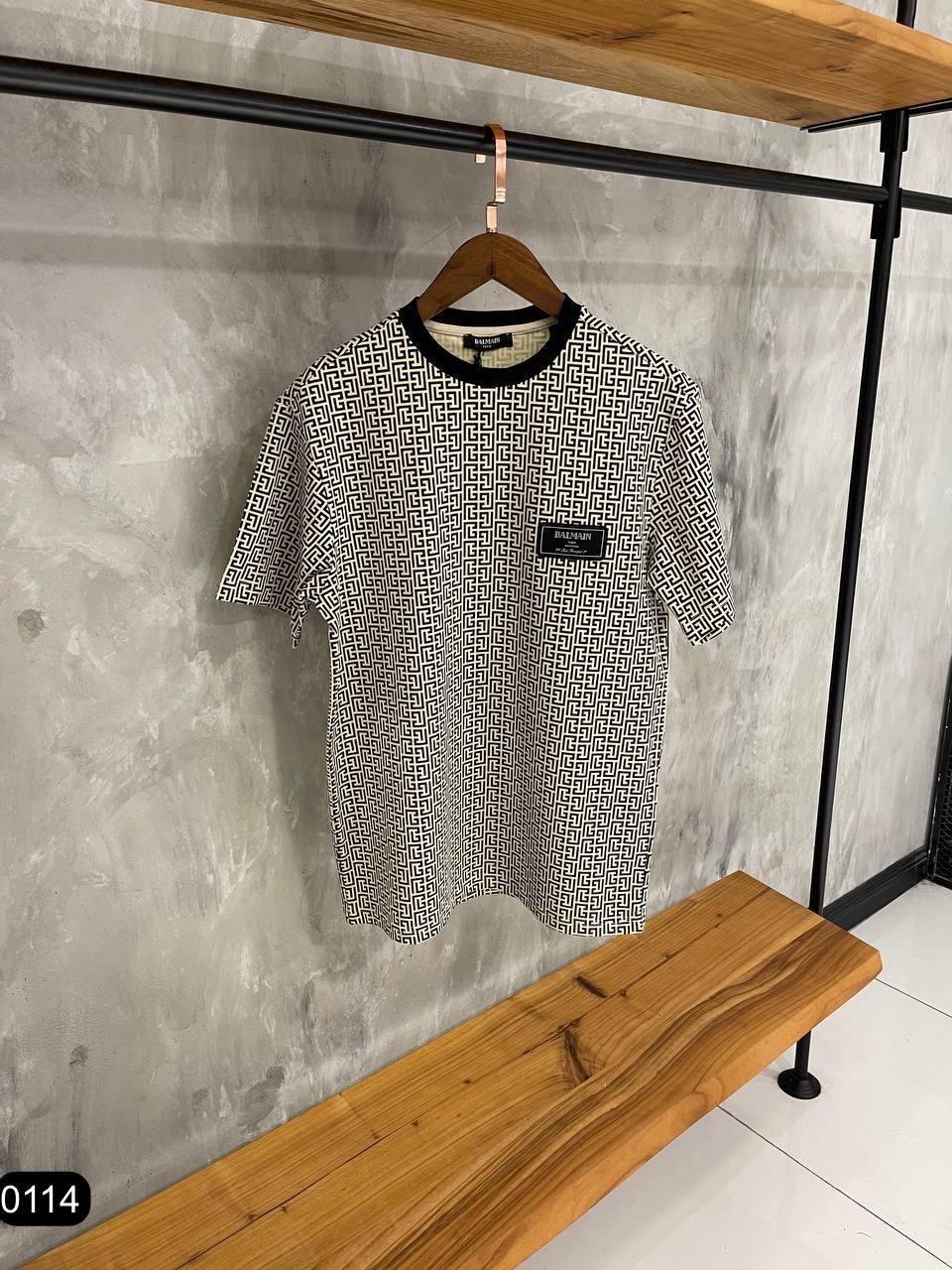 Чоловіча футболка Balmain CK8049 бежева S, M, XXL