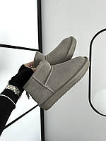 Зимние женские ботинки UGG ULTRA MINI LIGHT GREY SUEDE