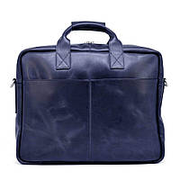 Мужская сумка для ноутбука 17" из натуральной кожи синяя TARWA RK-1019-4lx хорошее качество