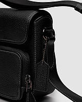 Мужская сумка и барсетка отличное качество Coach Sullivan Flap Crossbody In Signature Canvas Total Black