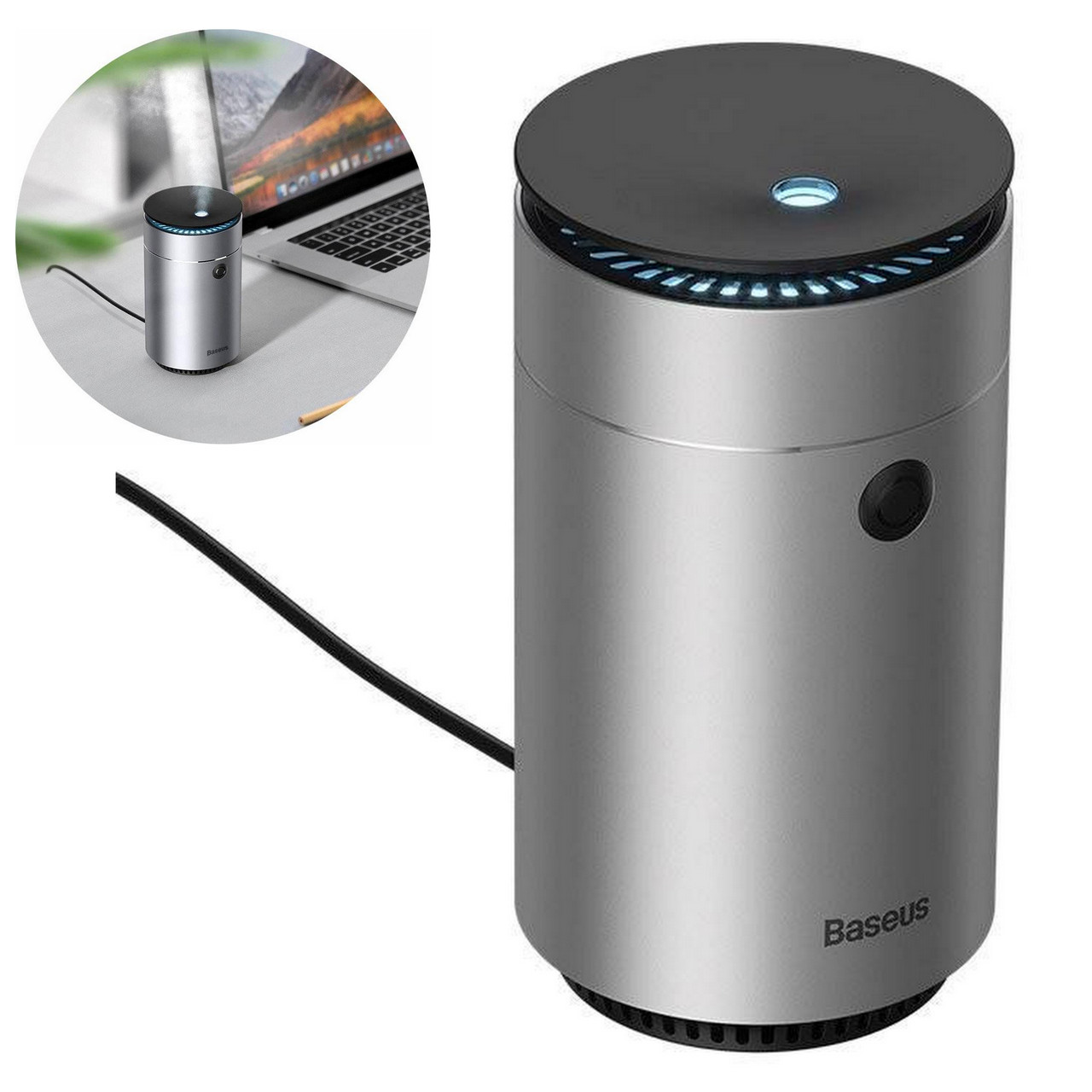 Зволожувач повітря з функцією ароматизатора Baseus Time Aromatherapy 75ml Gray (DHSG-0G), фото 1