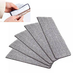 Комплект 5шт Запаска для швабри-натирача з мікрофібри 32*11 см / Змінна насадка для швабри-натирача