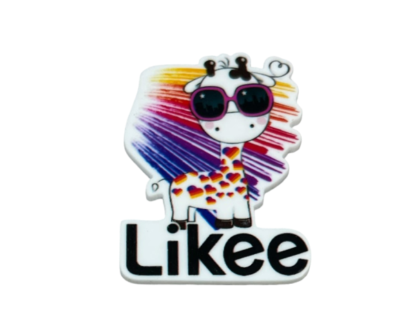 Серединка для бантів Жираф (Likee), пластик, 32*42 мм, арт 09903, 1 шт, Різнокольоровий