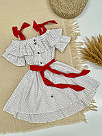 Сукня дитяча БЕТТІ для дівчинки Біла з червоним