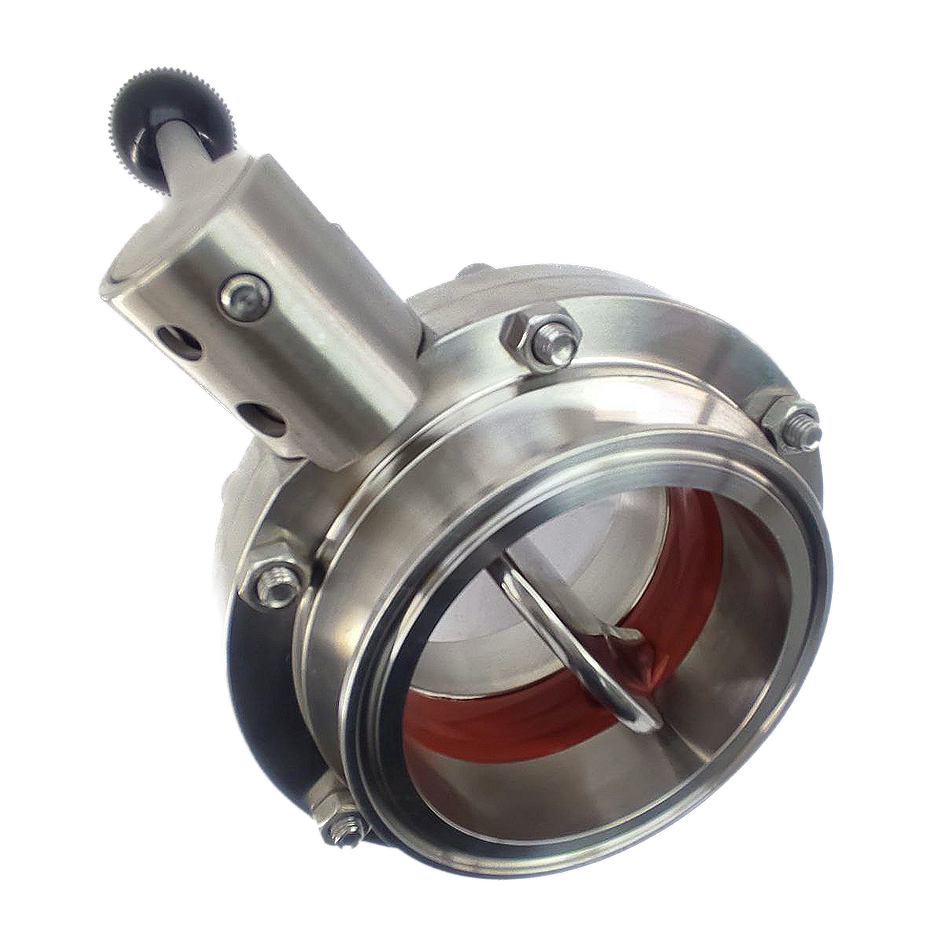 Затвор дисковий поворотний під кламп 3" (затиск 91 мм, ущільнення силікон), кран метелик, AISI 304, фото 1