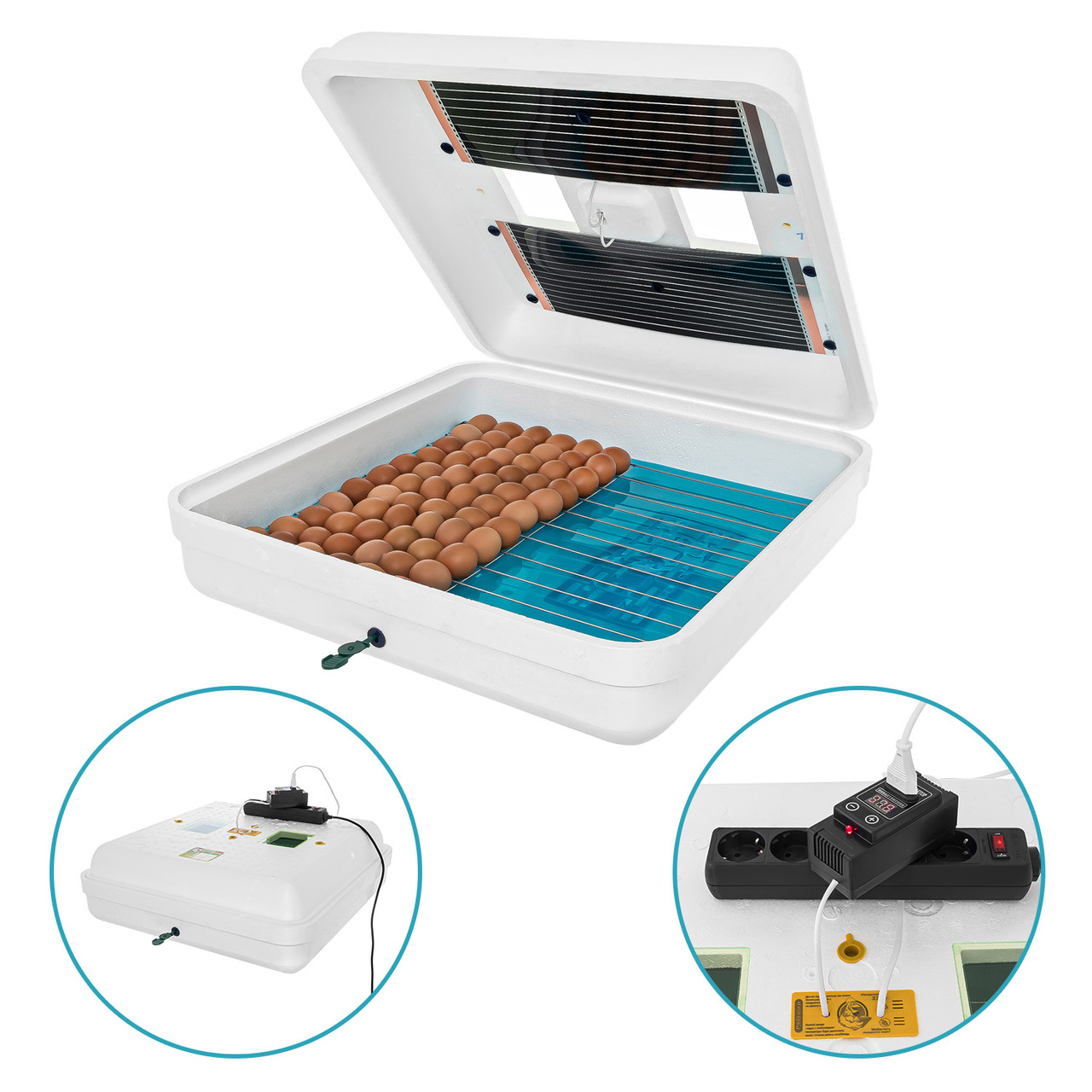Механічний інкубатор «Рябушка Smart Plus» на 150 яєць з виносним цифровим терморегулятором