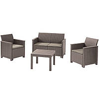 Комплект садовой мебели Keter Elodie 2 seater sofa set (Chicago table) 1 диван + 2 кресла + 1 стол капучино