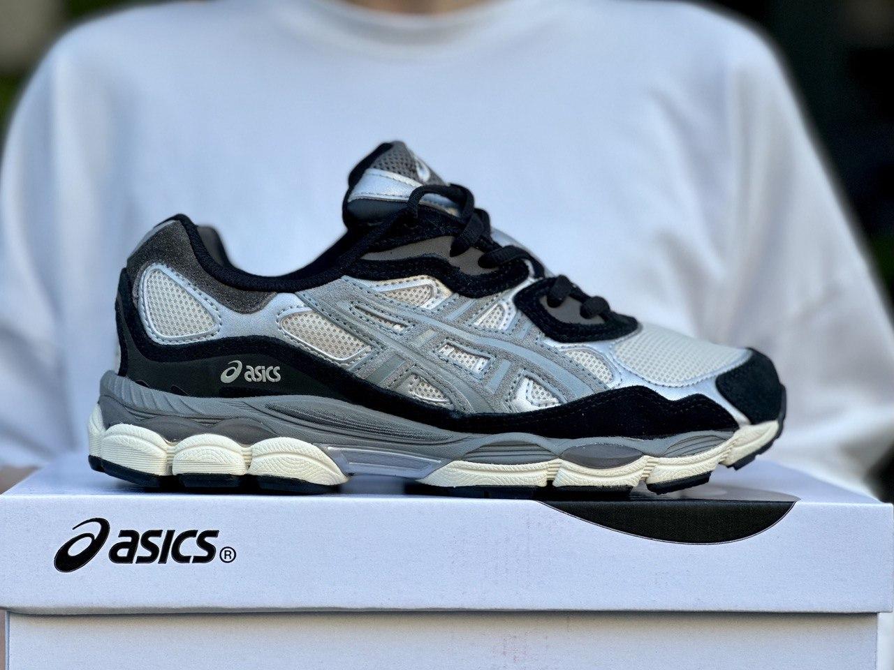 Чоловічі кросівки Asics Gel NYC Grey Black (Ciрі) Взуття Асікс Гель Нук сітка замшеві вставки демісезон