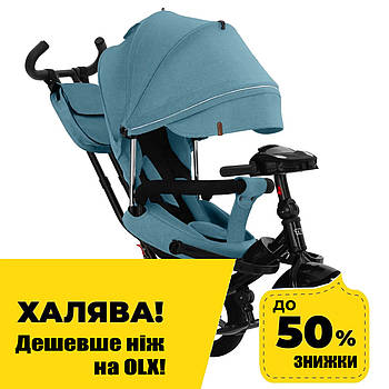 Велосипед триколісний з батьківською ручкою TILLY Impulse T-386/2 Зелений льон