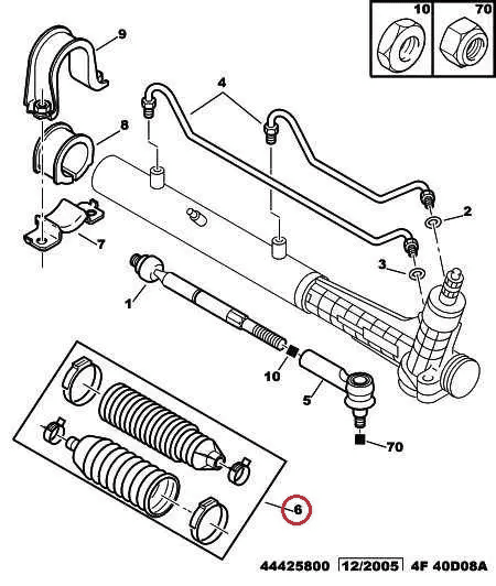 Пильник рульової рейки (комплект) на Fiat Ducato 230, Peugeot Boxer, Citroen Jumper (94-02), 9945837, 400622, Akron Malo, Італія