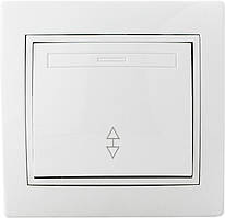 Вимикач 1-кл. прохідний ВВпсб10-1-0-Fl-W (білий)