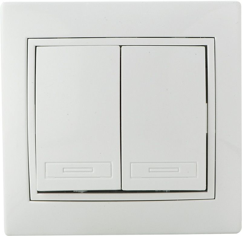 Вимикач 2-кл. BBсб10-2-0-Fl-W (білий), фото 1