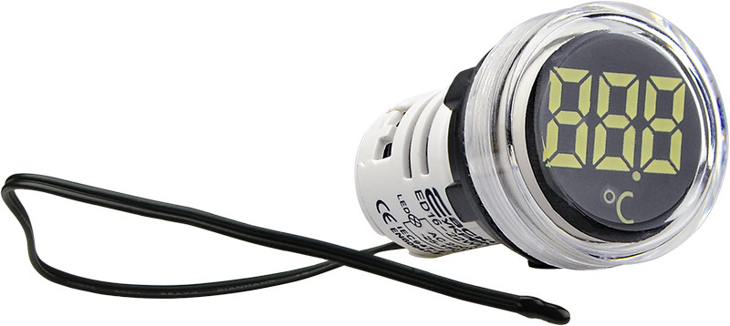 Круглий цифровий вимірювач температури ED16-22WD -25С - 150С (білий), фото 1