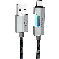 Дата кабель Hoco U123 Regent colorful 3A USB to Type-C (1.2m) GRI