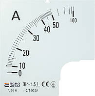 Шкала 50/5 А до амперметра А-96-6