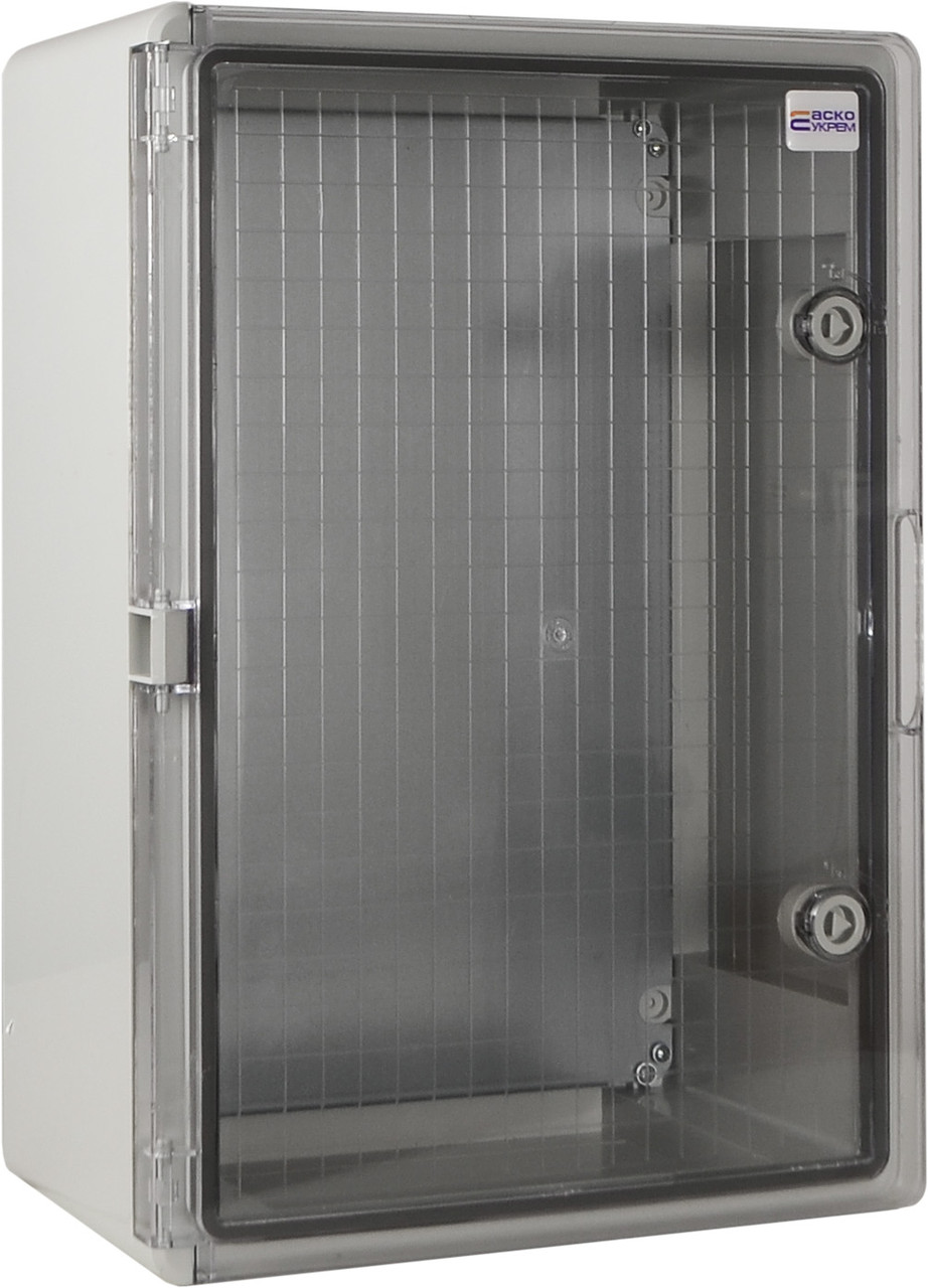 Корпус з АБС-пластику, ударостійкий, з монтажною панеллю, прозорі дверцята, 30*40*17, ІР65, серіїUBox, фото 1