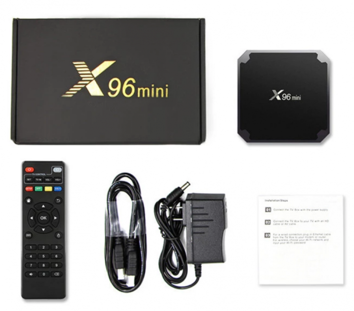 ТВ-приставка X96 mini (2/16 ГБ) 4-ядерная на Android, Тv box 2/16 Smart tv box андроид BIN - фото 1 - id-p2207980097