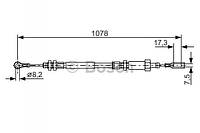 Трос ручника BOSCH 1987482002 Peugeot Boxer; Fiat Ducato 1336889080, 4745V6, K1336889080