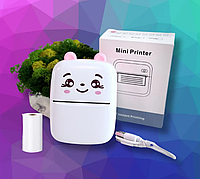 Мини принтер для печати розовый детский 1000 Мач Портативный принтер для телефона BIN