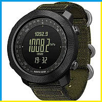 Часы тактические наручные мужские водонепроницаемые North Edge Apache Green 5 BAR электронные часы армейские