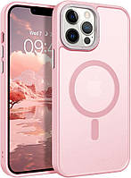 Противоударный чехол Space MagSafe iPhone 12 (матовый) Розовый