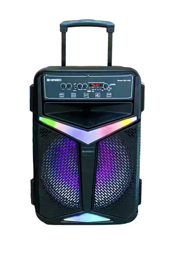 Колонка чемодан с микрофоном и подсветкой, переносная аккумуляторная громкая колонка BIN - фото 4 - id-p2207979086